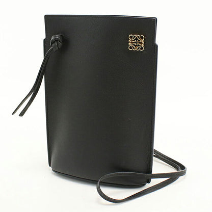 中古 ロエベ ショルダーバッグ レディース ブランド LOEWE アナグラム ダイス ポケット C630R12X01 ブラック USDLO119283011