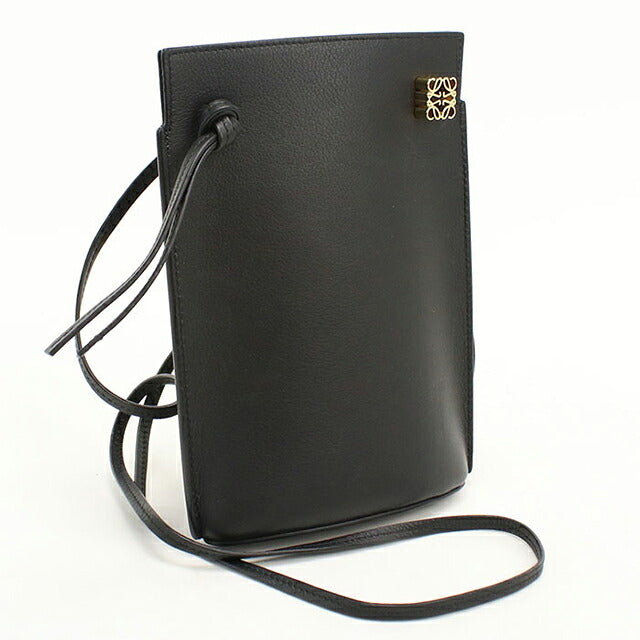 中古 ロエベ ショルダーバッグ レディース ブランド LOEWE アナグラム ダイス ポケット C630R12X01 ブラック USDLO119283011
