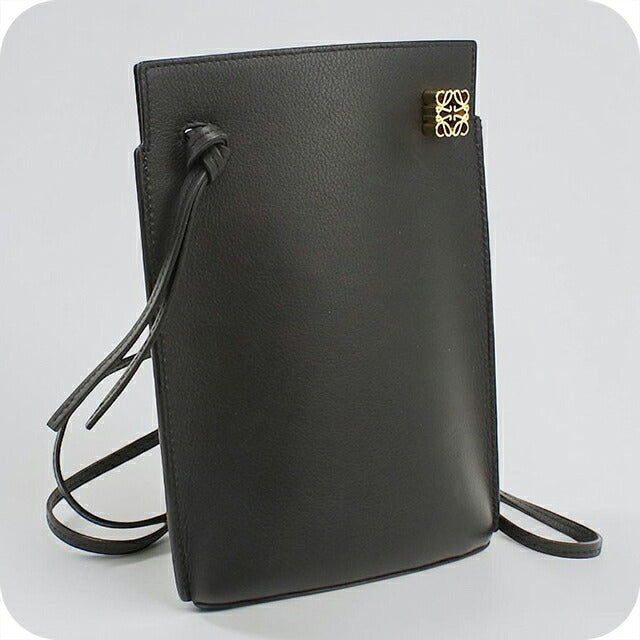 中古 ロエベ ショルダーバッグ レディース ブランド LOEWE アナグラム ダイス ポケット C630R12X01 ブラック USDLO119283011