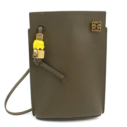 中古 ロエベ ショルダーバッグ レディース ブランド LOEWE アナグラム ダイス ポケット C630R12X01 カーキ USDLO119353011