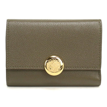中古 ロエベ 三つ折り財布 三折財布 コンパクト レディース ブランド LOEWE ペブル バーティカル ウォレット スモール CANBS33X03 USDLO119380011