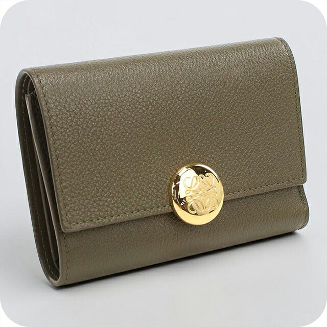 中古 ロエベ 三つ折り財布 三折財布 コンパクト レディース ブランド LOEWE ペブル バーティカル ウォレット スモール CANBS33X03 USDLO119380011