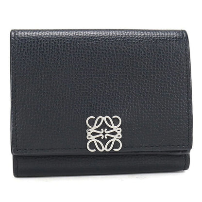 中古 ロエベ 三つ折り財布 三折財布 コンパクト レディース ブランド LOEWE アナグラム トライフォールド ウォレット C821TR2X16 ブラック USDLO119414011
