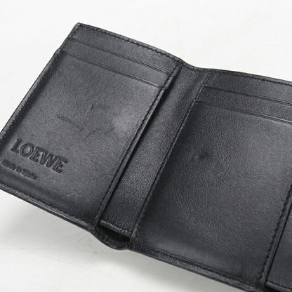 中古 ロエベ 三つ折り財布 三折財布 コンパクト レディース ブランド LOEWE アナグラム トライフォールド ウォレット C821TR2X16 ブラック USDLO119414011