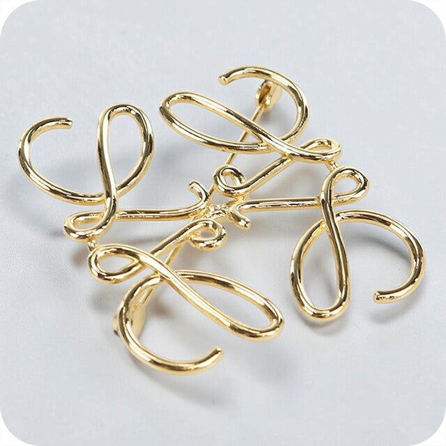 中古 ロエベ ブローチ レディース ブランド LOEWE アナグラム  111.25.020 ゴールド アクセサリー USDLO119439011