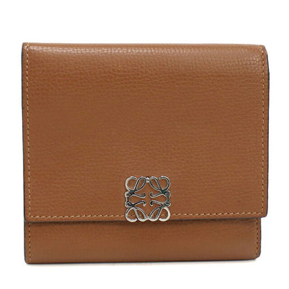 中古 ロエベ 三つ折り財布 三折財布 コンパクト レディース ブランド LOEWE アナグラム  ブラウン USDLO119550011