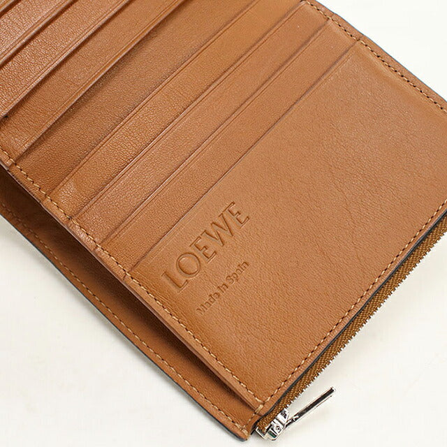 中古 ロエベ 三つ折り財布 三折財布 コンパクト レディース ブランド LOEWE アナグラム  ブラウン USDLO119550011