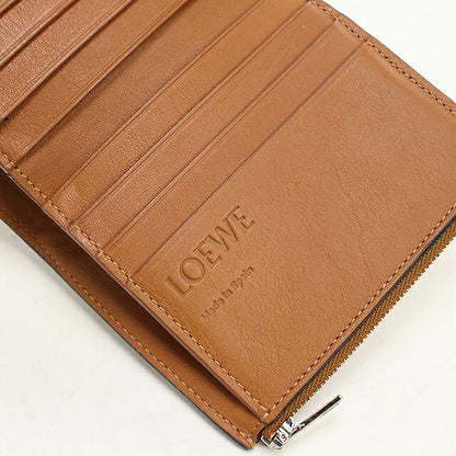 中古 ロエベ 三つ折り財布 三折財布 コンパクト レディース ブランド LOEWE アナグラム  ブラウン USDLO119550011