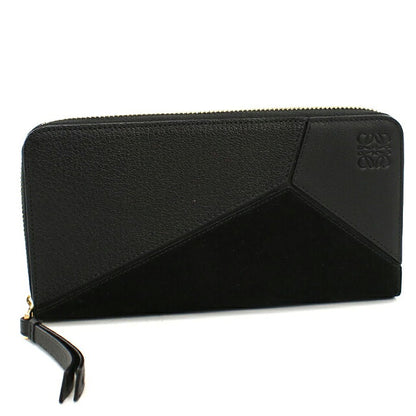 中古 ロエベ 長財布ラウンドファスナー ユニセックス ブランド LOEWE パズル  レザー ブラック USDLO119551011