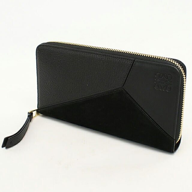 中古 ロエベ 長財布ラウンドファスナー ユニセックス ブランド LOEWE パズル  レザー ブラック USDLO119551011