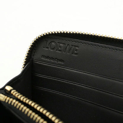 中古 ロエベ 長財布ラウンドファスナー ユニセックス ブランド LOEWE パズル  レザー ブラック USDLO119551011