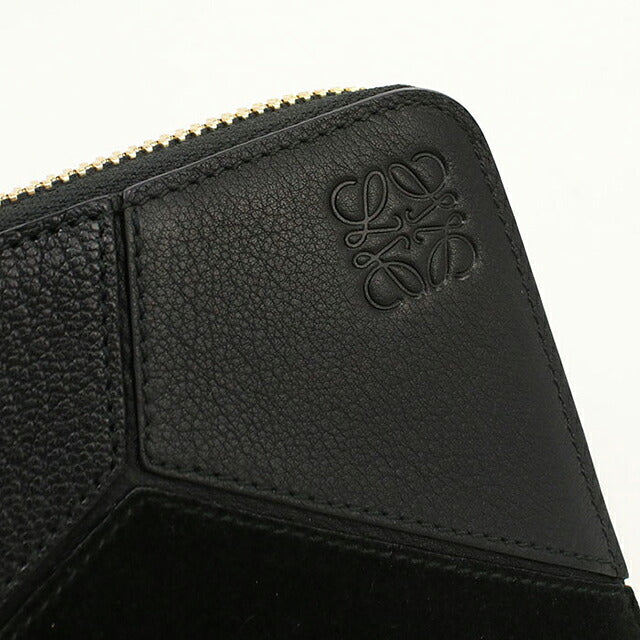 中古 ロエベ 長財布ラウンドファスナー ユニセックス ブランド LOEWE パズル  レザー ブラック USDLO119551011