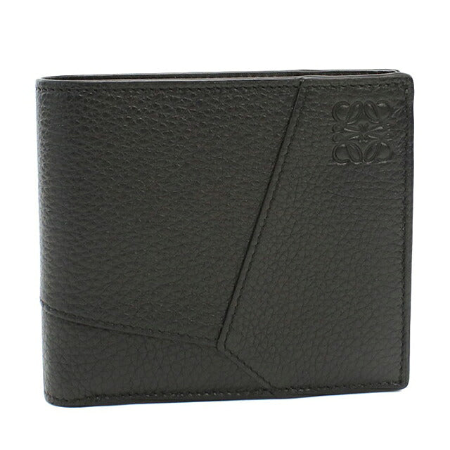 中古 ロエベ 二つ折り財布 二折財布 コンパクト メンズ ブランド LOEWE パズル バイフォールド コインウォレット C510501X16 ブラック USDLO119597011