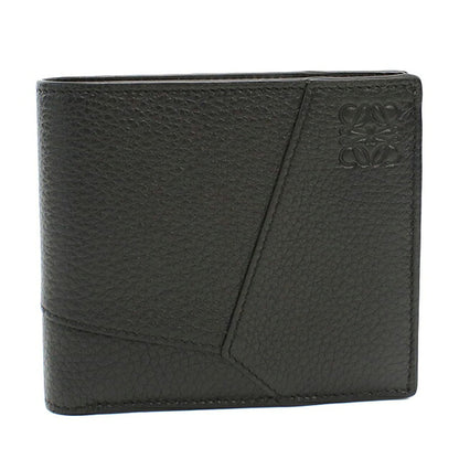 中古 ロエベ 二つ折り財布 二折財布 コンパクト メンズ ブランド LOEWE パズル バイフォールド コインウォレット C510501X16 ブラック USDLO119597011
