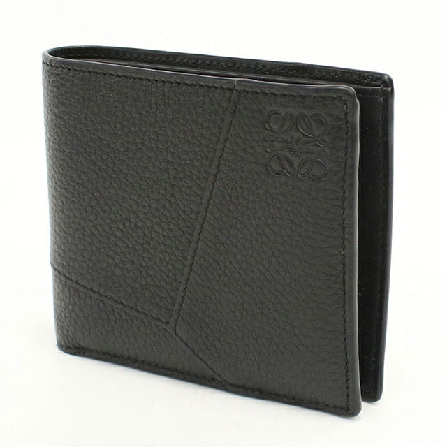 中古 ロエベ 二つ折り財布 二折財布 コンパクト メンズ ブランド LOEWE パズル バイフォールド コインウォレット C510501X16 ブラック USDLO119597011