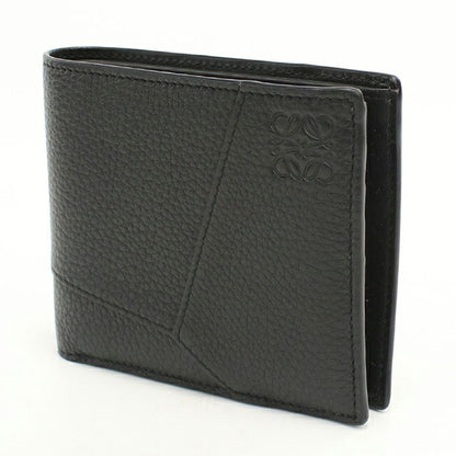 中古 ロエベ 二つ折り財布 二折財布 コンパクト メンズ ブランド LOEWE パズル バイフォールド コインウォレット C510501X16 ブラック USDLO119597011