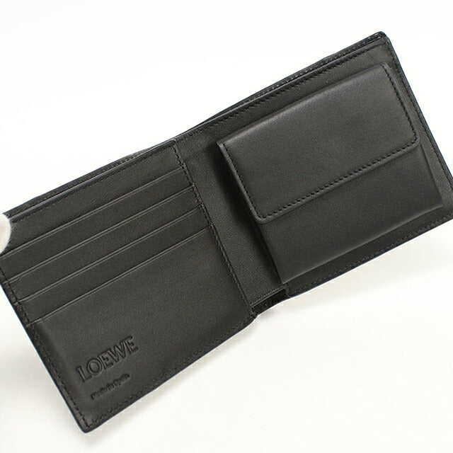 中古 ロエベ 二つ折り財布 二折財布 コンパクト メンズ ブランド LOEWE パズル バイフォールド コインウォレット C510501X16 ブラック USDLO119597011