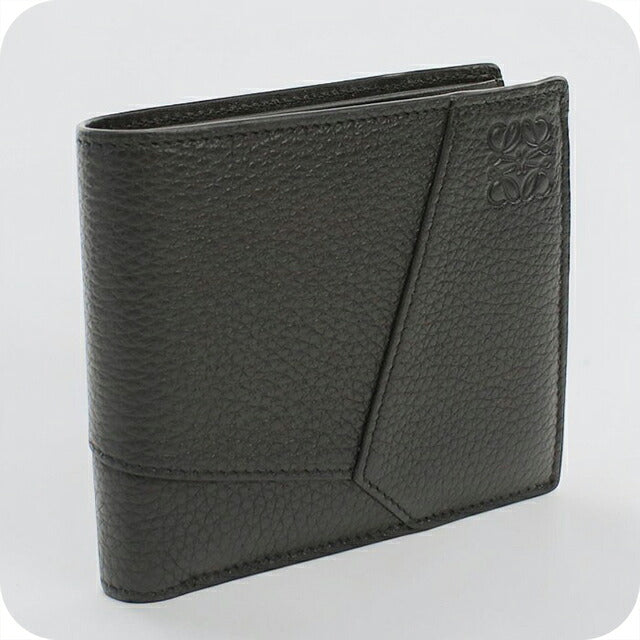 中古 ロエベ 二つ折り財布 二折財布 コンパクト メンズ ブランド LOEWE パズル バイフォールド コインウォレット C510501X16 ブラック USDLO119597011