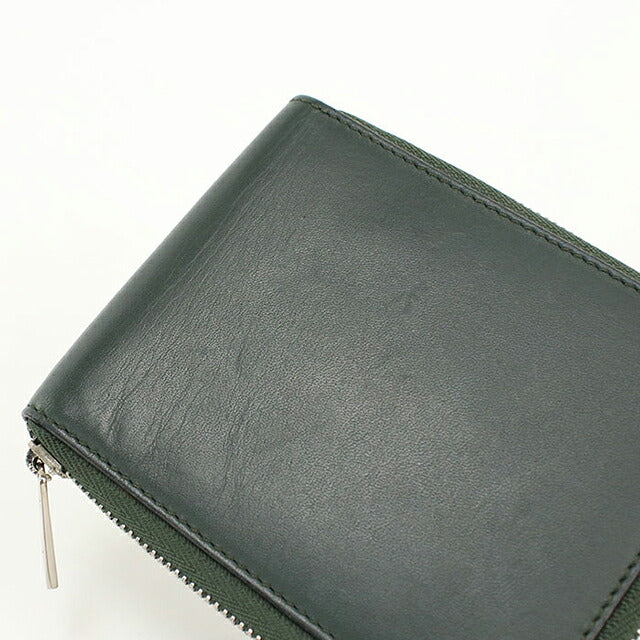 中古 ロエベ 二つ折り財布 二折財布 コンパクト ユニセックス ブランド LOEWE アナグラム ラウンドファスナー財布 グリーン USDLO119759011