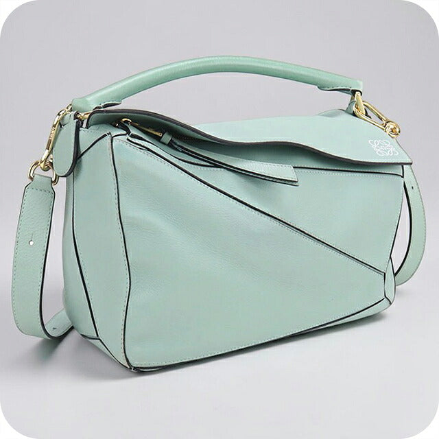 二手 LOEWE 手提包 女士品牌 LOEWE puzzle 中号 2WAY 绿色 USDLO120106011
