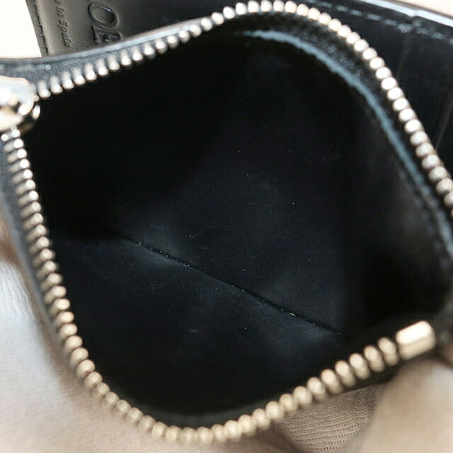 中古 ロエベ 二つ折り財布 二折財布 コンパクト メンズ ブランド LOEWE パズル スリム コンパクトウォレット C510W73X08 ブラック USDLO120167011