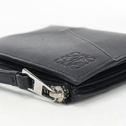 中古 ロエベ 二つ折り財布 二折財布 コンパクト メンズ ブランド LOEWE パズル スリム コンパクトウォレット C510W73X08 ブラック USDLO120167011