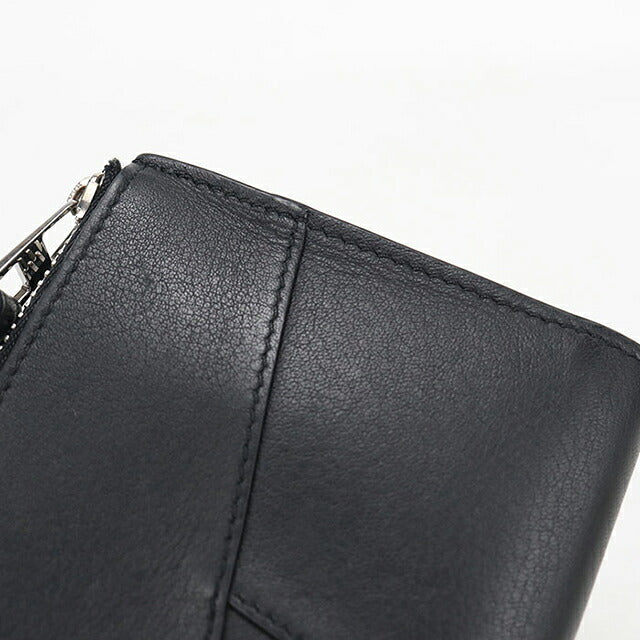中古 ロエベ 二つ折り財布 二折財布 コンパクト メンズ ブランド LOEWE パズル スリム コンパクトウォレット C510W73X08 ブラック USDLO120167011