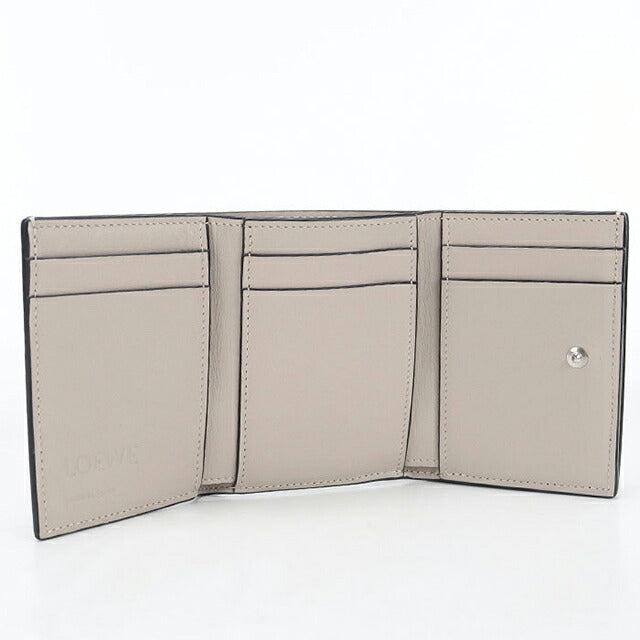 中古 ロエベ 三つ折り財布 三折財布 コンパクト レディース ブランド LOEWE アナグラム トライフォールド ウォレット C660TR2X03 グリーン USDLO120176011