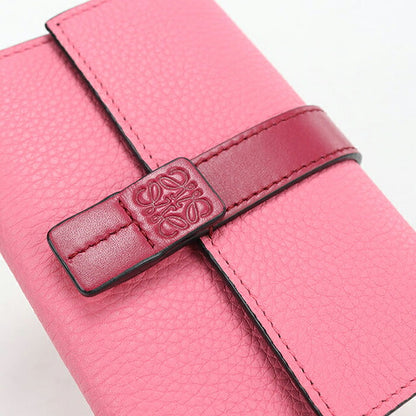 中古 ロエベ 三つ折り財布 三折財布 コンパクト レディース ブランド LOEWE アナグラム バーティカル　ウォレット C660S86X04 ピンク USDLO120333011