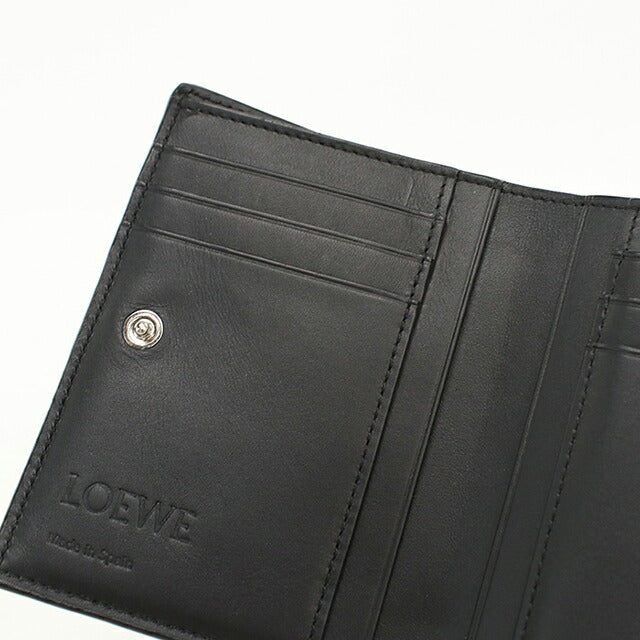二手 LOEWE 三折钱包 三折钱包 紧凑型男士品牌 LOEWE Anagram 超薄紧凑型钱包 C660W73X02 黑色 USDLO120520011