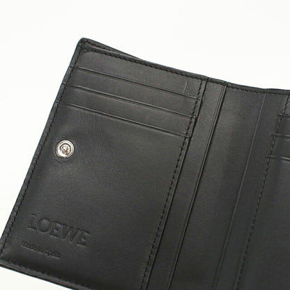 二手 LOEWE 三折钱包 三折钱包 紧凑型男士品牌 LOEWE Anagram 超薄紧凑型钱包 C660W73X02 黑色 USDLO120520011