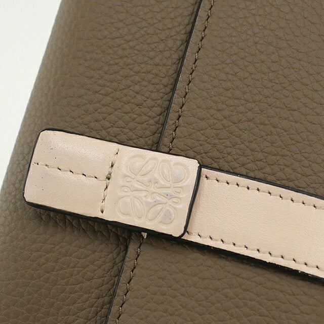 中古 ロエベ 三つ折り財布 三折財布 コンパクト レディース ブランド LOEWE アナグラム バーティカル ウォレット スモール C660S86X04 グレー USDLO120565011
