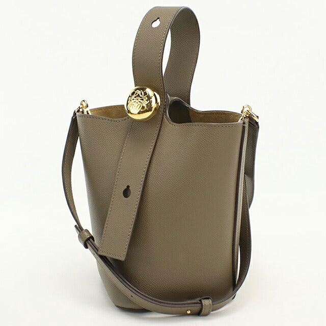 中古 ロエベ ハンドバッグ レディース ブランド LOEWE ペブル バケットバッグ ミニ 2WAY AANBBBMX31 グレー USDLO121169011