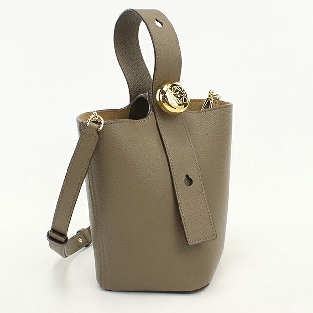 中古 ロエベ ハンドバッグ レディース ブランド LOEWE ペブル バケットバッグ ミニ 2WAY AANBBBMX31 グレー USDLO121169011