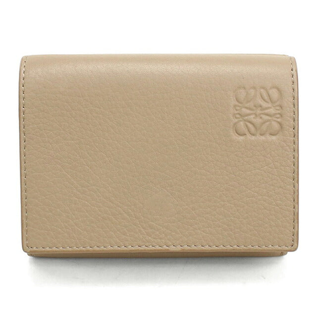 二手 LOEWE 三折钱包 三折钱包 紧凑型女士品牌 LOEWE Anagram 三折钱包 米色 USDLO121290011