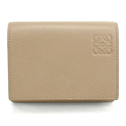 二手 LOEWE 三折钱包 三折钱包 紧凑型女士品牌 LOEWE Anagram 三折钱包 米色 USDLO121290011