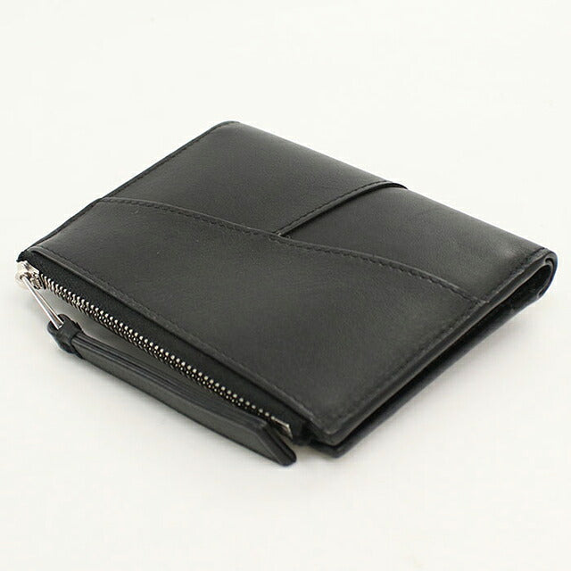 中古 ロエベ 二つ折り財布 二折財布 コンパクト メンズ ブランド LOEWE パズル スリム コンパクト ウォレット C510W73X08 ブラック USDLO121293011