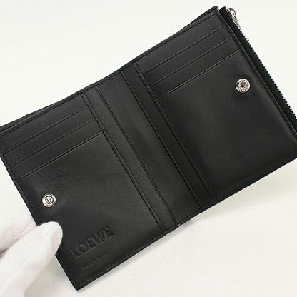 中古 ロエベ 二つ折り財布 二折財布 コンパクト メンズ ブランド LOEWE パズル スリム コンパクト ウォレット C510W73X08 ブラック USDLO121293011