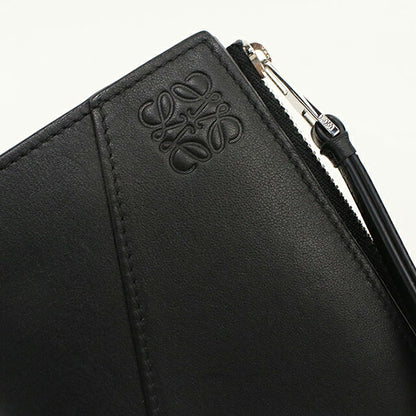 中古 ロエベ 二つ折り財布 二折財布 コンパクト メンズ ブランド LOEWE パズル スリム コンパクト ウォレット C510W73X08 ブラック USDLO121293011