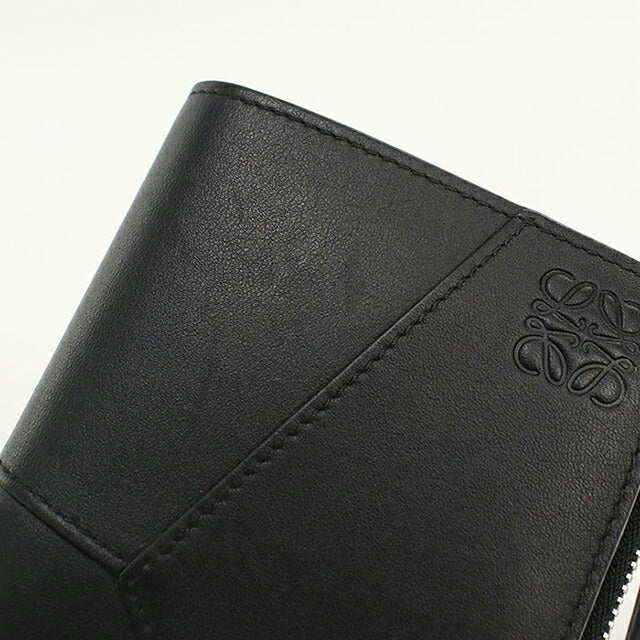 中古 ロエベ 二つ折り財布 二折財布 コンパクト メンズ ブランド LOEWE パズル スリム コンパクト ウォレット C510W73X08 ブラック USDLO121293011