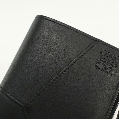 中古 ロエベ 二つ折り財布 二折財布 コンパクト メンズ ブランド LOEWE パズル スリム コンパクト ウォレット C510W73X08 ブラック USDLO121293011