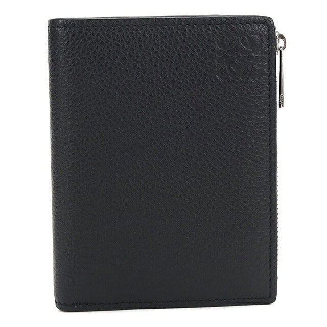 中古 ロエベ 二つ折り財布 二折財布 コンパクト メンズ ブランド LOEWE アナグラム スリム コンパクトウォレット C660W73X02 ブラック USDLO121571011