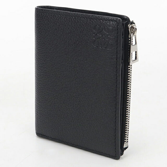 中古 ロエベ 二つ折り財布 二折財布 コンパクト メンズ ブランド LOEWE アナグラム スリム コンパクトウォレット C660W73X02 ブラック USDLO121571011