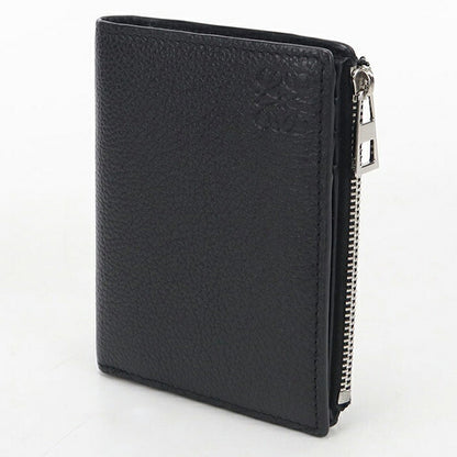 中古 ロエベ 二つ折り財布 二折財布 コンパクト メンズ ブランド LOEWE アナグラム スリム コンパクトウォレット C660W73X02 ブラック USDLO121571011