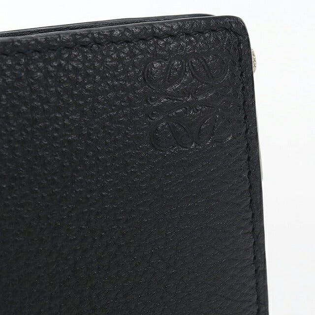 中古 ロエベ 二つ折り財布 二折財布 コンパクト メンズ ブランド LOEWE アナグラム スリム コンパクトウォレット C660W73X02 ブラック USDLO121571011