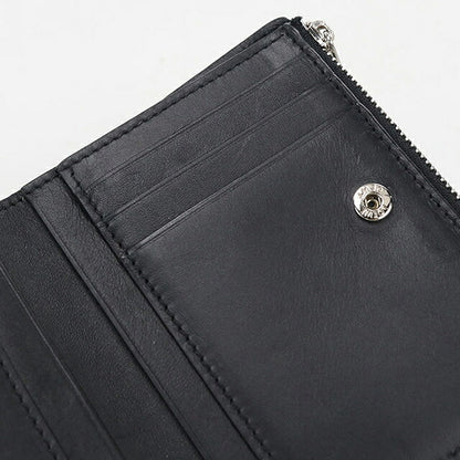 中古 ロエベ 二つ折り財布 二折財布 コンパクト メンズ ブランド LOEWE アナグラム スリム コンパクトウォレット C660W73X02 ブラック USDLO121571011