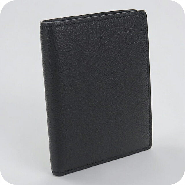 中古 ロエベ 二つ折り財布 二折財布 コンパクト メンズ ブランド LOEWE アナグラム スリム コンパクトウォレット C660W73X02 ブラック USDLO121571011