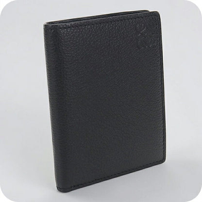 中古 ロエベ 二つ折り財布 二折財布 コンパクト メンズ ブランド LOEWE アナグラム スリム コンパクトウォレット C660W73X02 ブラック USDLO121571011