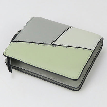中古 ロエベ 二折財布小銭入付き レディース ブランド LOEWE パズル コンパクトジップウォレット グリーン 財布 USDLO95938011
