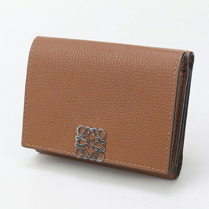 中古 ロエベ 三折財布 レディース ブランド LOEWE アナグラム トライフォールド ウォレット ブラウン 財布 USDLO96643011